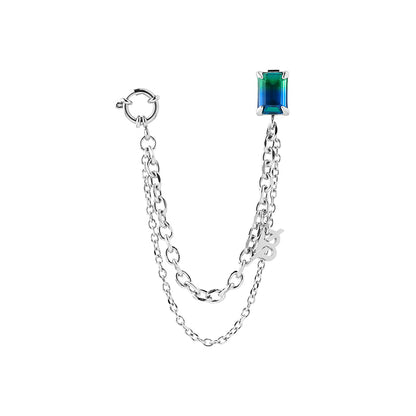 Neon Jungle Tourmaline Gemstone Double Shoelace Chain