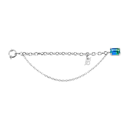 Neon Jungle Tourmaline Gemstone Double Shoelace Chain