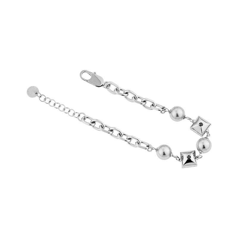 Rebellion Revolution Rivet Beaded Chain Bracelet