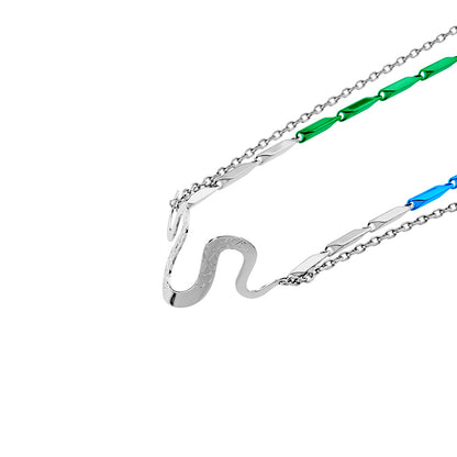 Neon Jungle Snake Decorative Face Jewelry/Earring Set