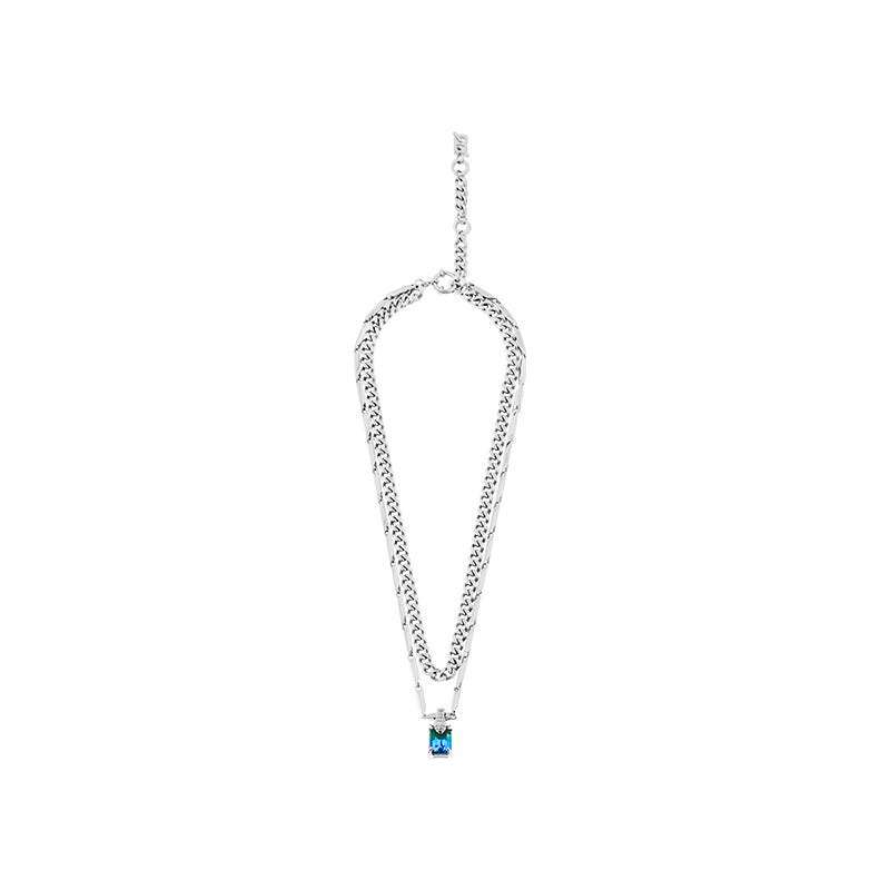 Neon Jungle Tourmaline Charm Double Chain Necklace