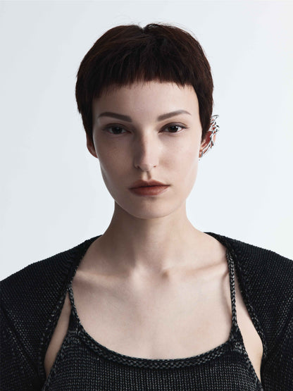 Intrusion Hollow Fluid Cuff Earring