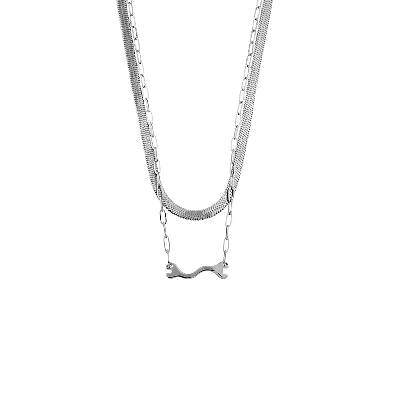 Hardware PlayStation Wrench Pendant Snake Chain Necklace Set