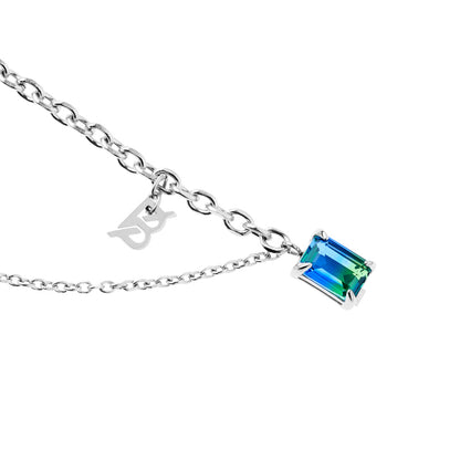 Neon Jungle Tourmaline Gemstone Double Shoelace Chain