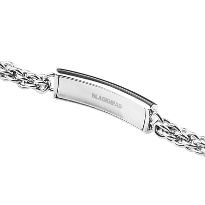 Latrinalia Woven Label "Call Me" Chain Bracelet