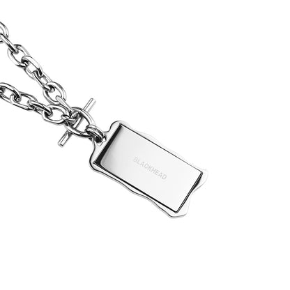 Latrinalia Woven Label "Call Me 666" Pendant Necklace