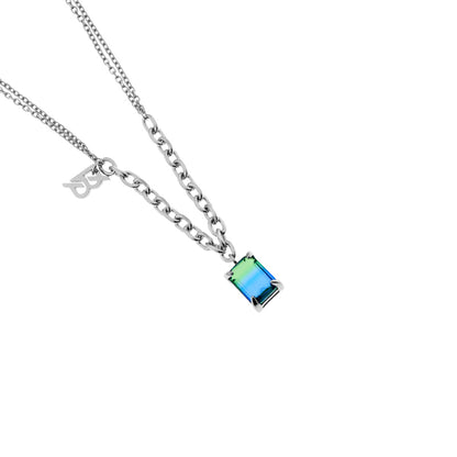 Neon Jungle Tourmaline Gemstone Charm Necklace