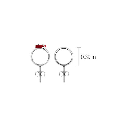 Killer Bunny Red Rabbit Eye Shape Decor Asymmetry Stud Earrings
