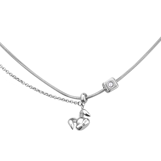 Rabbit Pendant Pull Adjustment Necklace