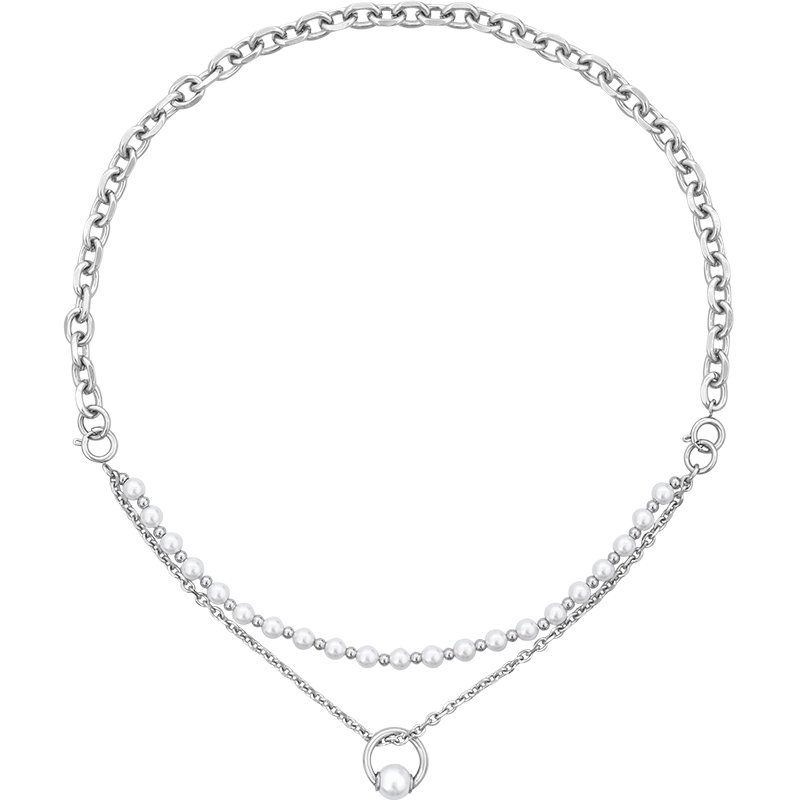 Pearl Piercing Ring Pendant Detachable Necklace/Bracelet