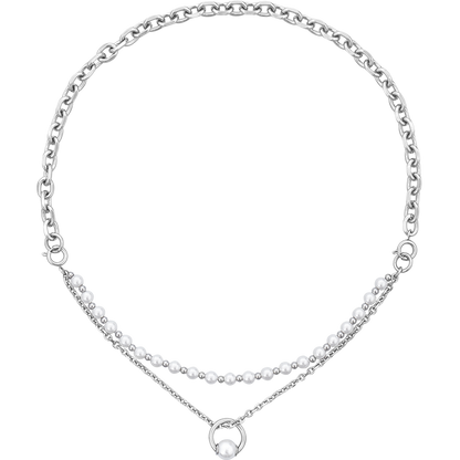 Pearl Piercing Ring Pendant Detachable Necklace/Bracelet